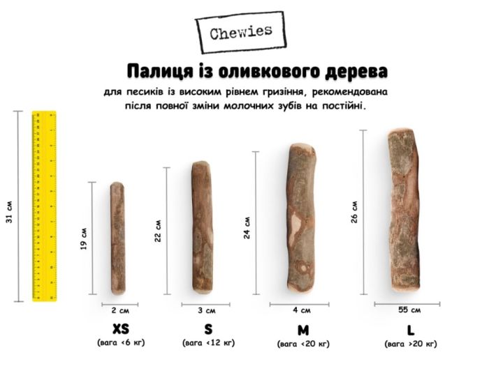 Chewies Оливкове дерево погризушка для собак (сильне гризіння) S