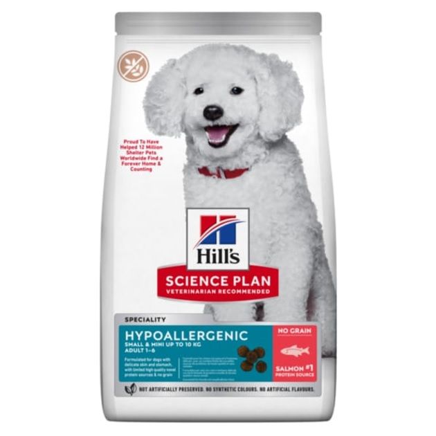Сухий корм Hills Science Adult Hypoallergenic SmallMini для собак малих порід, з лососем, 1,5 кг. 
