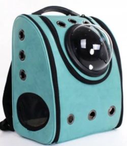 Рюкзак Шкіряний з ілюмінатором 40  33  22см Бірюзовий