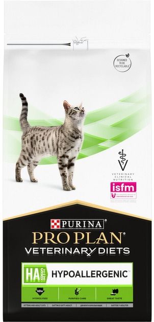 АКЦІЯ Pro Plan Veterinary Diets HA Hypoallergenic сухий корм при харчовій алергії для котів 1,3 кг 