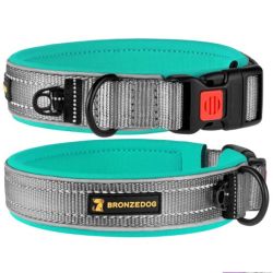 Нашийник з неопрену світловідбиваючий Бірюза 25мм (43-51см)