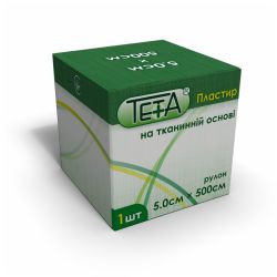 Пластир на тканинній основі, медичний 5 см500 см, Тета 5см  5м