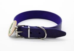 Нашийник Franty Style Paw шкіра Фіолетовий 30 мм  41-51 см. 