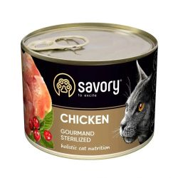 SAVORY Вологий корм для стерелізованних котів з куркою 200 г