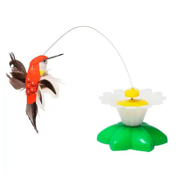 Інтерактивна іграшка для котів Пташка на батарейках Синя