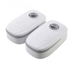 Автоматична годівниця з таймером БІЛО-СІРА 350 мл  2 миски 24248 см. 