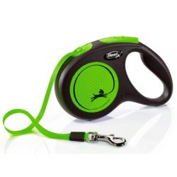 Рулетка для собак Neon M 5м  25кг стрічка Зелений