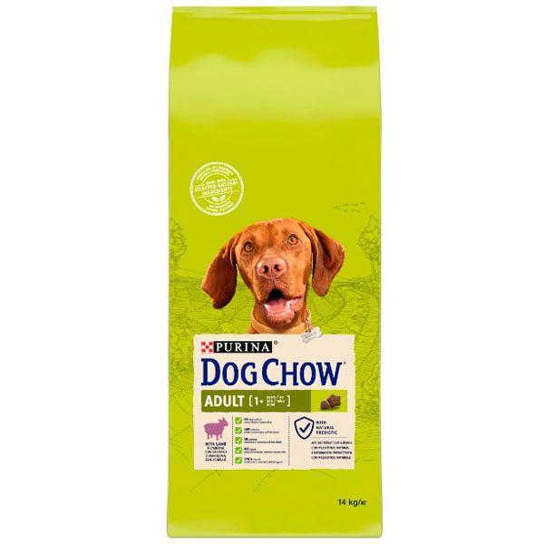 Dog Chow Adult 1+ сухий корм для собак з ягням 14 кг