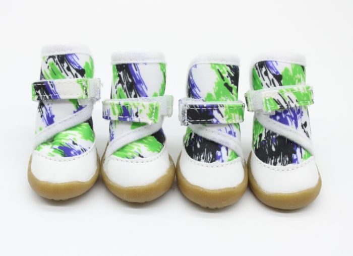 Взуття Плащівка фліс Біла Абстракція Зелена 4 (5,13,9 см)