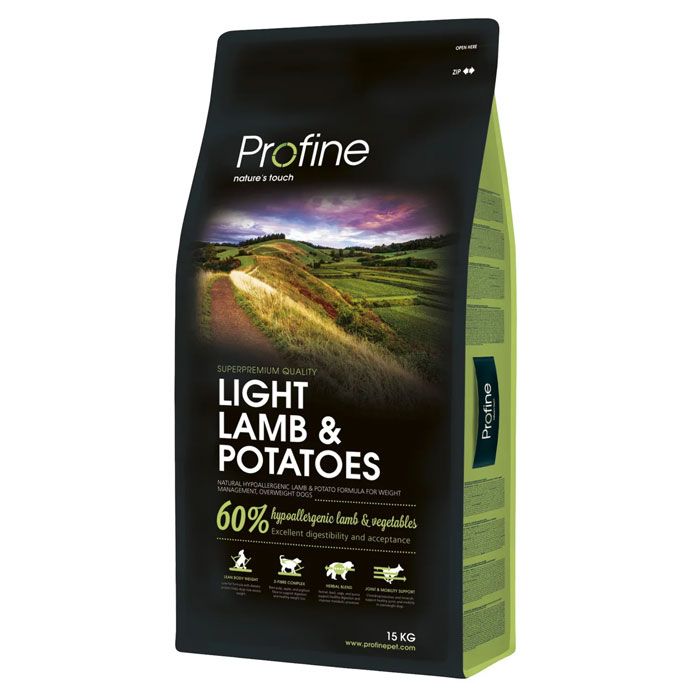 Profine Light Lamb корм для собак із зайвою вагою з ягням і картоплею 15кг+3кг 
