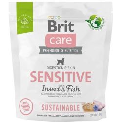 Сухий корм Brit Care Dog Sustainable Sensitive для собак із чутливою шкірою комахи та риба 1 кг. 3 кг.
