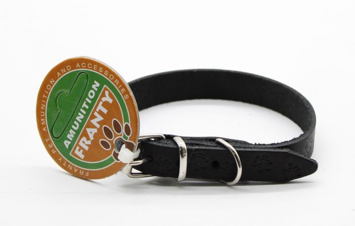 Нашийник Franty Style Paw шкіра, 14мм х 23-28см чорний