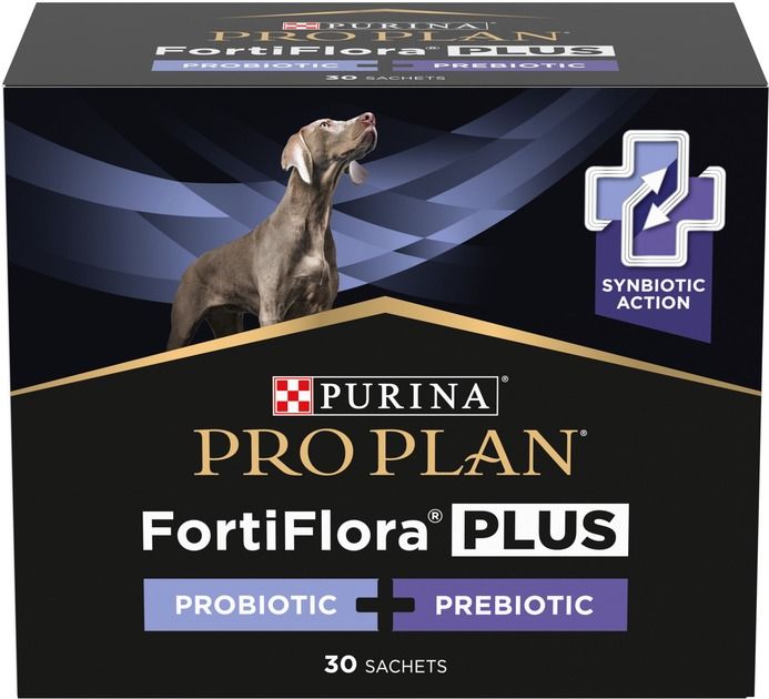 АКЦІЯ Purina Pro Plan FortiFlora Plus пробіотик для дорослих собак та цуценят для підтримки міклофлори кишечника 30x2 г 
