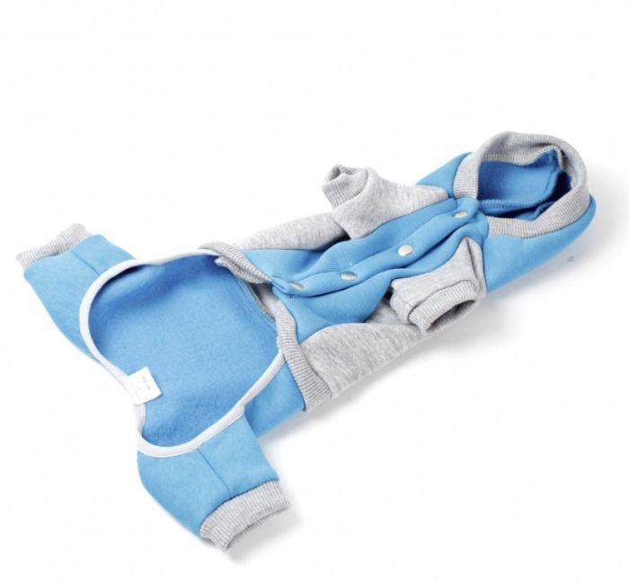 Комбінезон Стиль трикотаж на флісі сіро-синій (хлопчик) М1