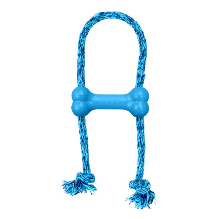 Іграшка для цуценят KONG Puppy Goodie Bone з мотузкою Блакитний XS