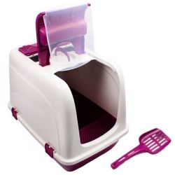 Туалет для котів Будка чорничний, 65х50х45 см 