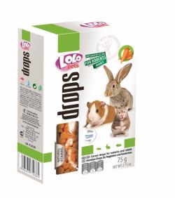 Дропси для гризунів морква 75 г Lolopets 71036 