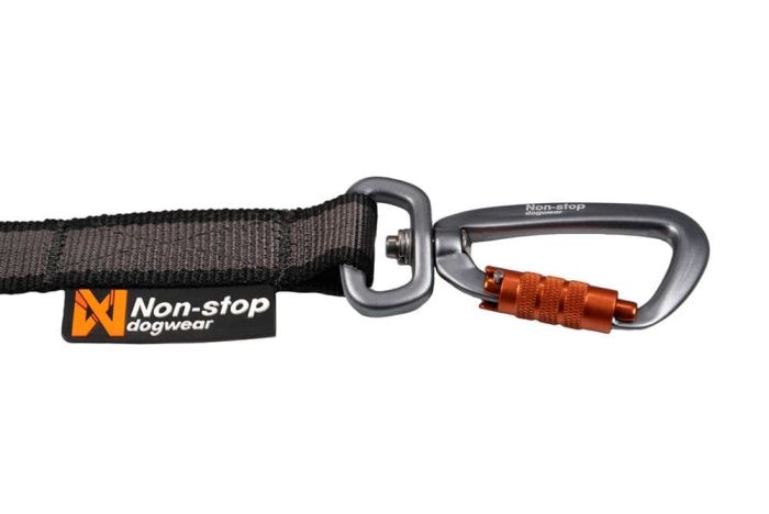 Повідець для собак Touring bungee leash Non-stop dogwear Чорний/Сірий 3,8 м/23 мм