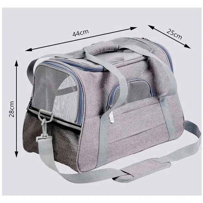 Сумка-переноска з килимком для тварин сіра 