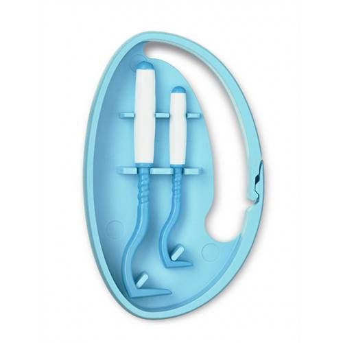 Інструмент для видалення кліщів Tick Twister O`Tom у тримачі, прогумована ручка Блакитний