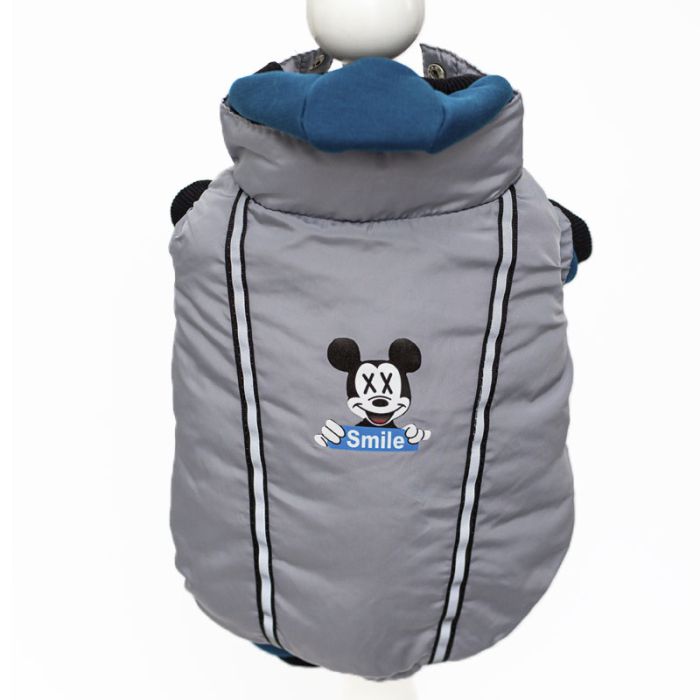 Комплект для собак хлопчиків Смайл комбінезон на силіконі трикотаж, жилет плащівка XS