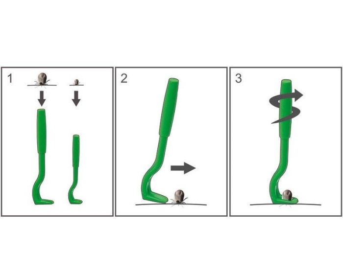 Інструмент для видалення кліщів Tick Twister O`Tom у тримачі, прогумована ручка Блакитний