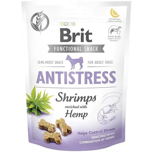Ласощі Brit Care Functional Snack Antistress для собак із креветками 150 гр. 