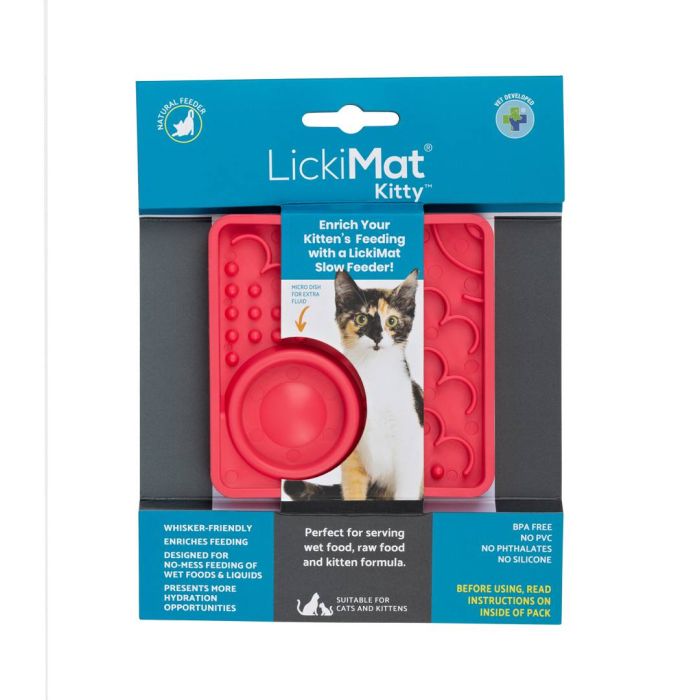 Лизальний килимок антистрес для кошенят LickiMat Kitty Pink