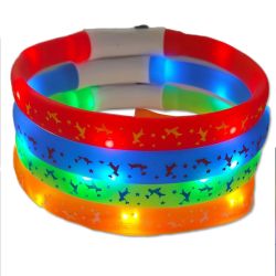 Нашийник Собачка s 40 см силіконовий широкий миготливий CTY-014-1 Червоний