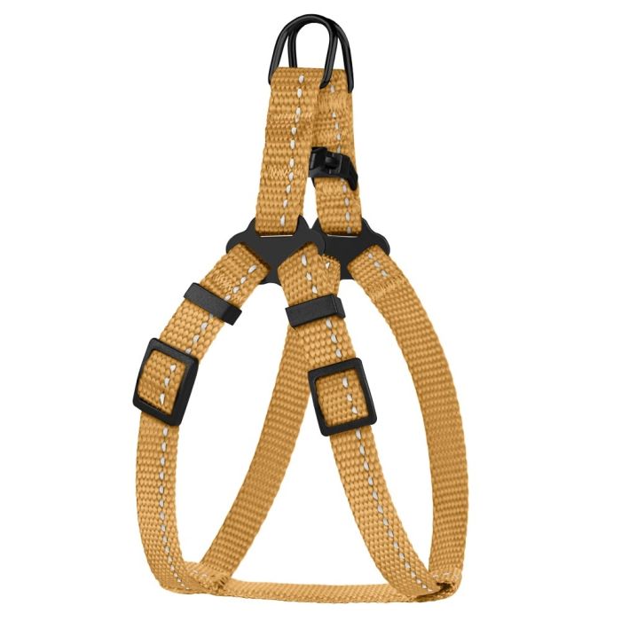 Шлея для собак BronzeDog золото пластиковий фастекс 1226 68Т 10мм (33-40см)