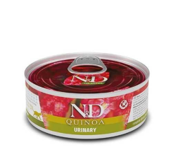 Вологий корм Farmina ND Quinoa Urinary Duck  Cranberry Adult для котів для сечовивідної системи, з качкою та журавлиною, 80 г   Фарміна кет волог ND QUINOA URINARY, DUCKCRANBERRY ADULT 80 г 02178