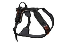 Шлейка для собак Rock harness Non-stop dogwear Чорний/Помаранчевий XS