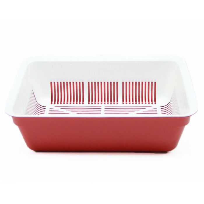 Туалет Дніпро глибокий з сіткою 402713 см біло-червоний 