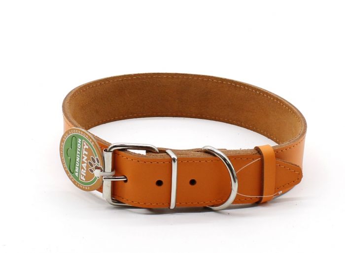 Нашийник Franty Style шкіра Помаранчевий 35мм  46-56 см.    