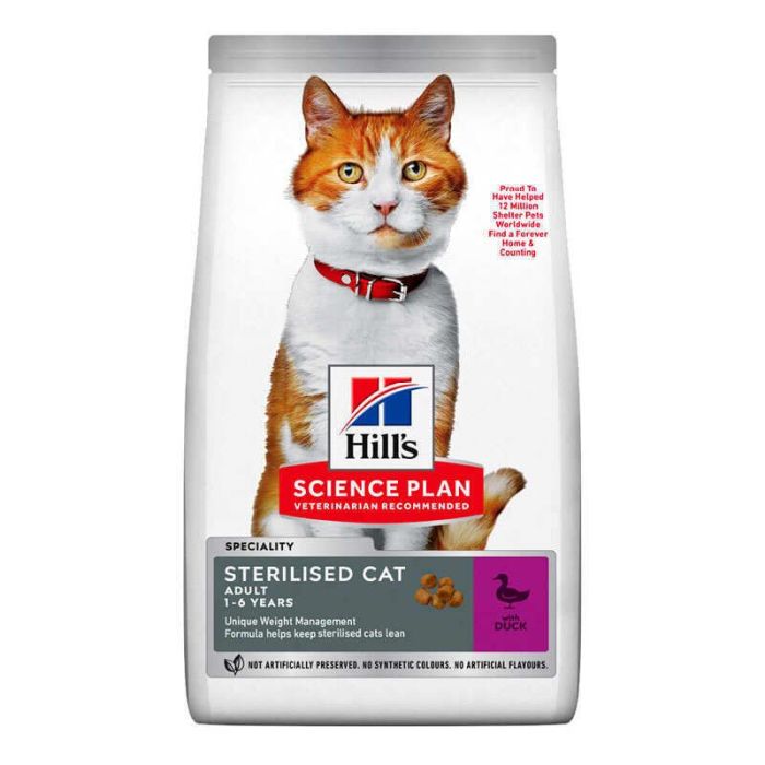 Hills SP Feline Adult Sterilised - Сухий корм із качкою для дорослих стерилізованих котів 1,5кг