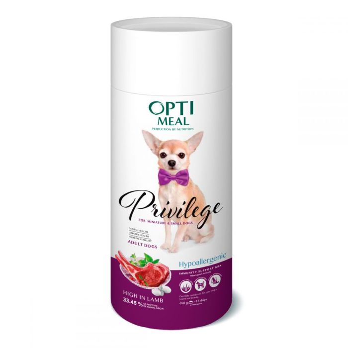 Optimeal для дорослих собак мініатюрних і малих порід з високим вмістом ягняти і рисом 650г
