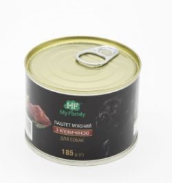 My Family Паштет мясний з яловичиною для собак 185 гр. 