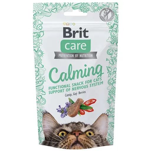 Ласощі Brit Care Cat Snack Calming для кішок з куркою, мятою та ягодами годжі 50 гр. 