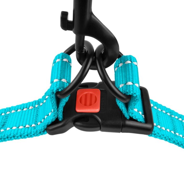 Шлея для собак BronzeDog 16мм (40-53 см) блакитна пластиковий фастекс 1222 70Т 