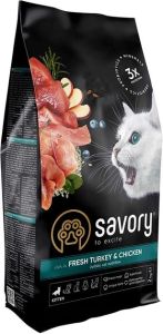 Savory Kitten Сухий корм для кошенят зі свіжим мясом індички та куркою 2 кг