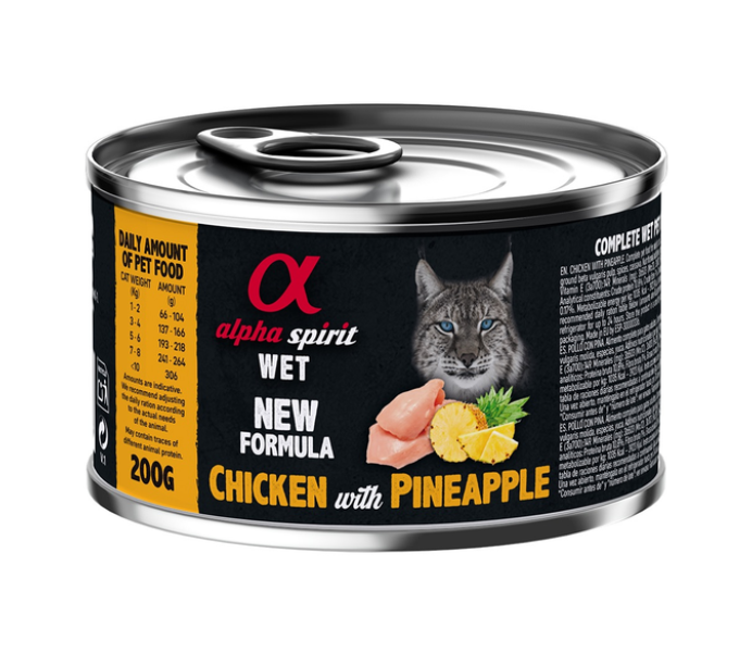 Консерва Alpha Spirit Chicken with Pineapple for Adult Cats з куркою, для дорослих котів, 200г. 