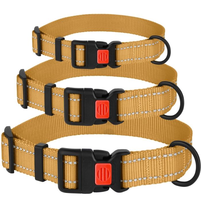 Нашийник для собак BronzeDog золото пластиковий фастекс 1226 51Т 25мм (43-66см)