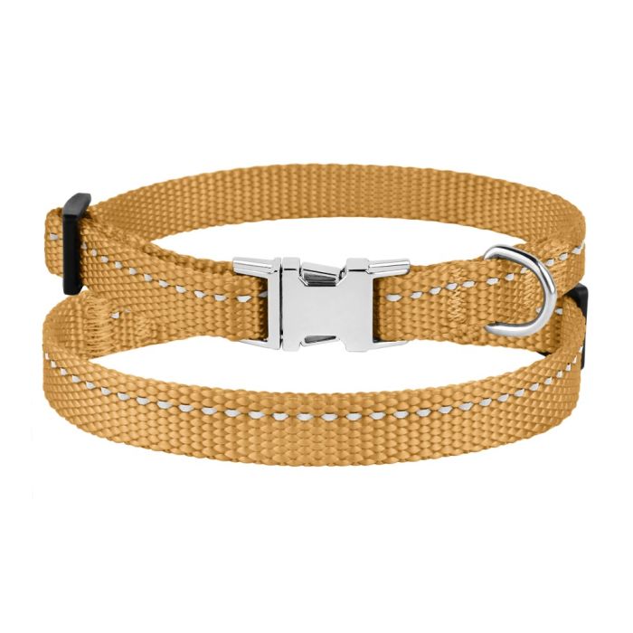 Нашийник для собак BronzeDog золото металевий фастекс 10мм (18-28 см) 1226 31Т 