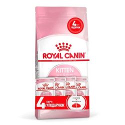 АКЦІЯ Royal Canin Kitten для кошенят на кожен день (до 12 місяців) набір корму 2 кг + 4 паучі 
