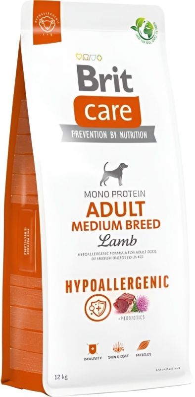 Brit Care Dog Hypoallergenic Adult Medium Breed гіпоалергенний корм для собак середніх порід з ягнятком 12 кг 
