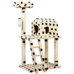 Дряпка Будинок + драбинка джут бежева 