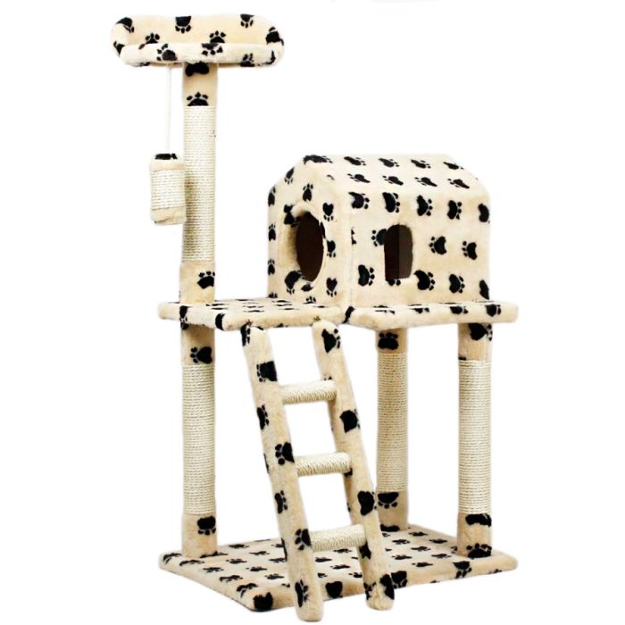 Дряпка Будинок + драбинка джут бежева 