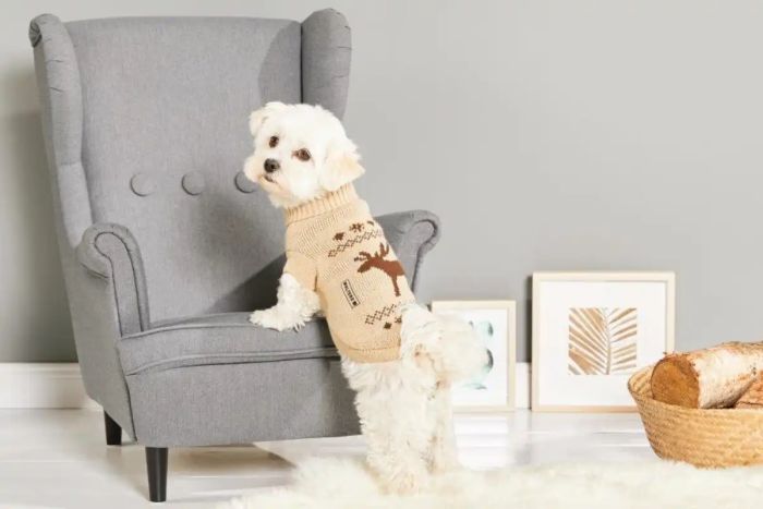 В'язаний светр для собаки Wolters Moose з візерунком Лось 40 см Бежевий