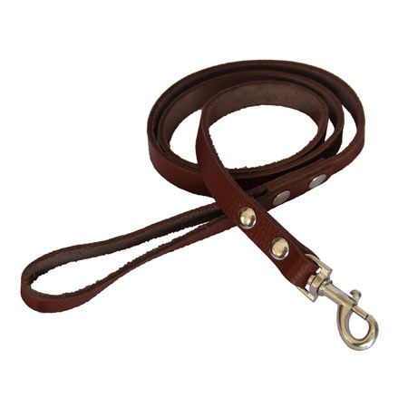 Повідець ремінна шкіра нестроченний коричневий 16мм