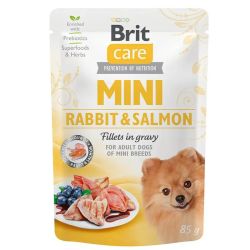 Brit Care Mini pouch вологий корм для собак, філе в соусі кролик та лосось 85 г 